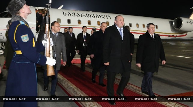 Georgia President arrives in Belarus on official visit