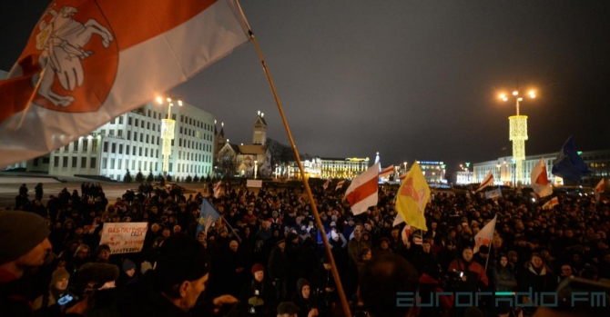 Protests in Minsk against integration with Russia