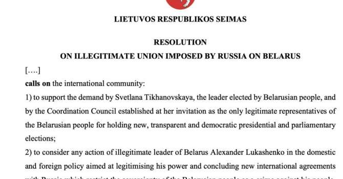 Lithuania Recognises Tikhanovskaya As Belarusian National Elected Leader